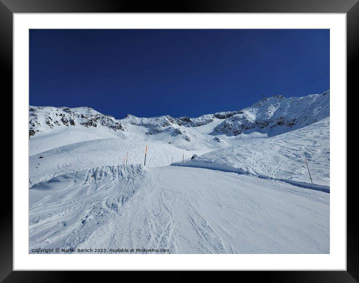 Black ski-slope Andermatt  Framed Mounted Print by Martin Baroch