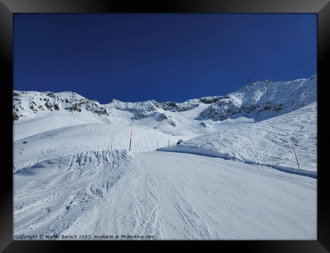 Black ski-slope Andermatt  Framed Print by Martin Baroch