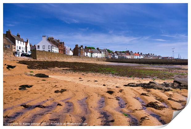 Colourful Anstruther across the Beach  Print by Kasia Design