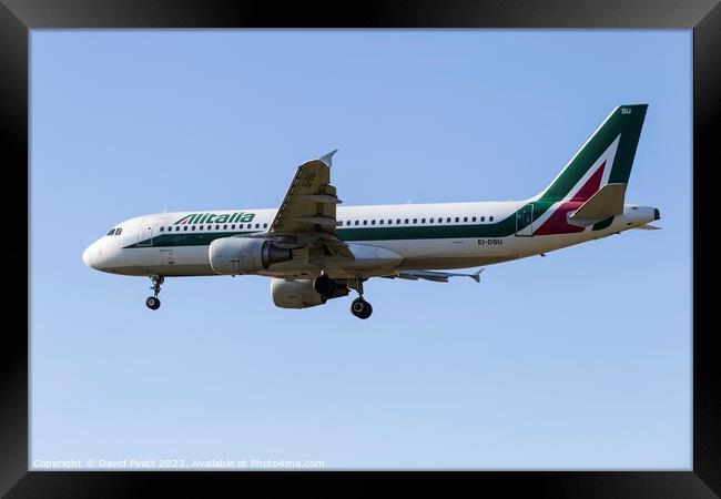 Alitalia Airbus a320-216                 Framed Print by David Pyatt