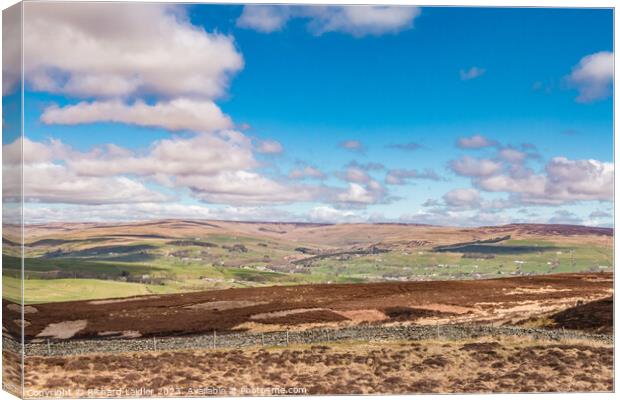 Middleton and the Hudes Hope from Harker Hill, Teesdale Canvas Print by Richard Laidler