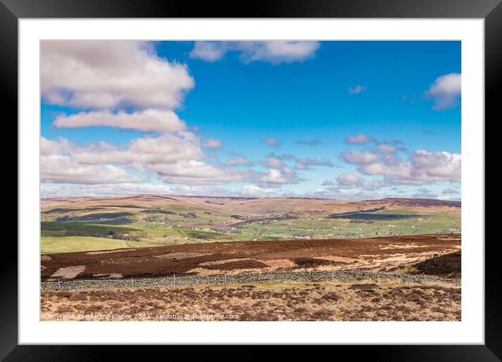 Middleton and the Hudes Hope from Harker Hill, Teesdale Framed Mounted Print by Richard Laidler