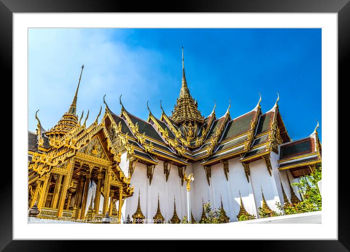 Dusit Maha Prasat Hall Grand Palace Bangkok Thailand Framed Mounted Print by William Perry