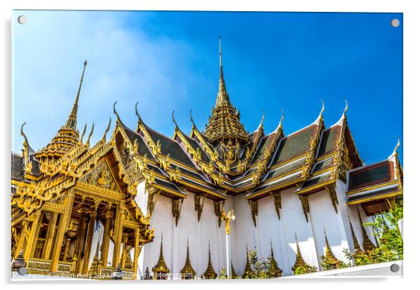Dusit Maha Prasat Hall Grand Palace Bangkok Thailand Acrylic by William Perry