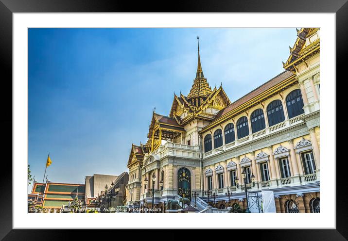 Phra Thinang Chakri Maha Prasat Buildings Grand Palace Bangkok T Framed Mounted Print by William Perry