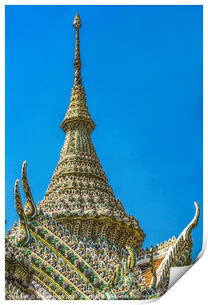 Porcelain Stupa Pagoda Grand Palace Bangkok Thailand Print by William Perry
