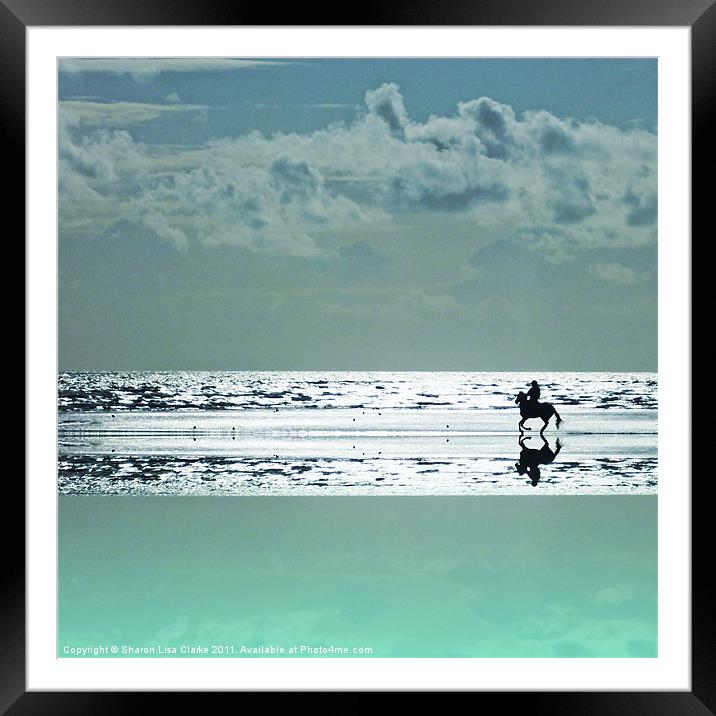 Riding Silver Sands Framed Mounted Print by Sharon Lisa Clarke
