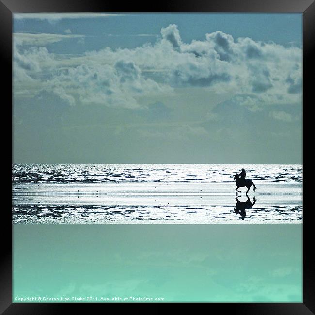 Riding Silver Sands Framed Print by Sharon Lisa Clarke