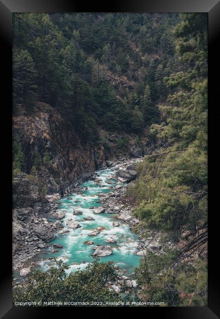 Himalayian Glacial River Framed Print by Matthew McCormack