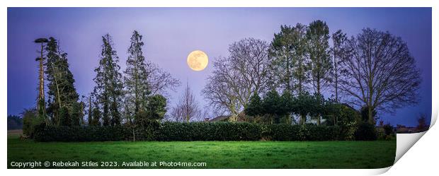 Moonrise over Venray Print by Rebekah Stiles