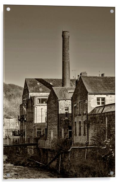 Hebden Bridge Sepia 2023 Acrylic by Glen Allen