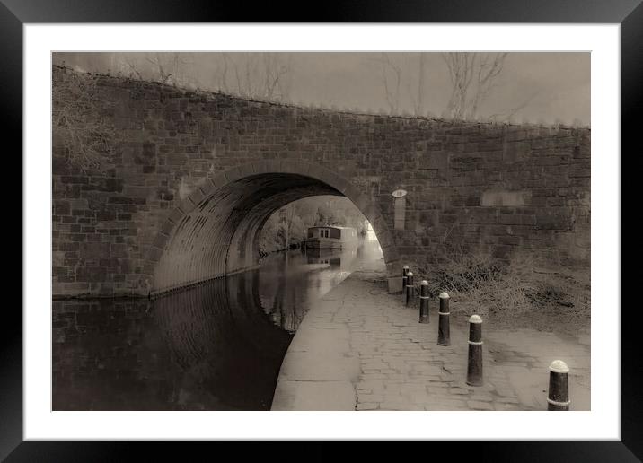 Bridge 18 Rochdale Canal Sepia Framed Mounted Print by Glen Allen