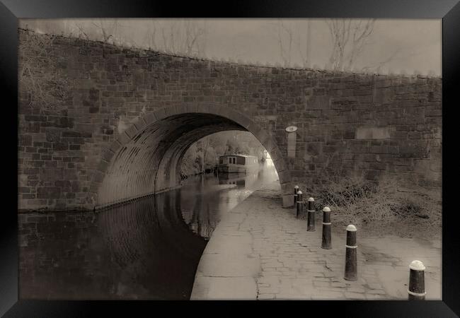 Bridge 18 Rochdale Canal Sepia Framed Print by Glen Allen