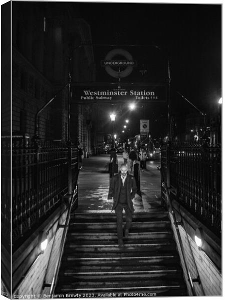 Westminster Station  Canvas Print by Benjamin Brewty