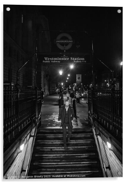 Westminster Station  Acrylic by Benjamin Brewty