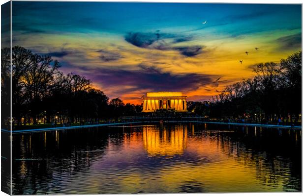Lincoln Memorial Sunset Canvas Print by Chris Lord