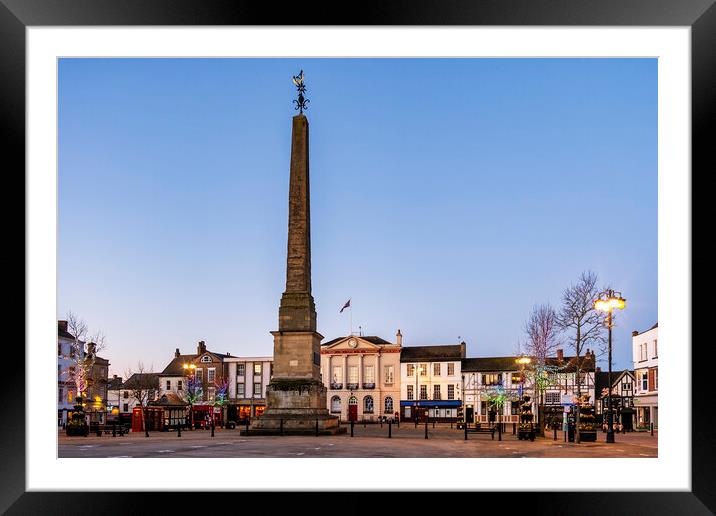 Ripon Market Place Obelisk Framed Mounted Print by Tim Hill