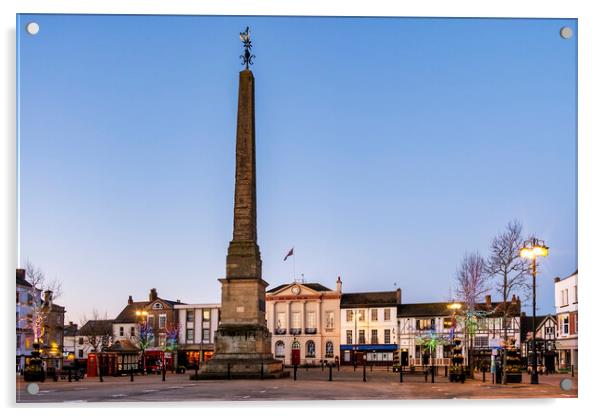 Ripon Market Place Obelisk Acrylic by Tim Hill
