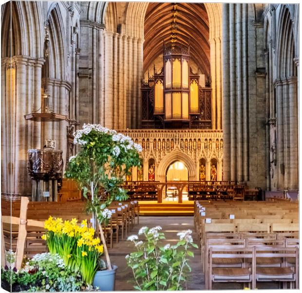 Ripon Cathedral on Easter Weekend Canvas Print by Tim Hill