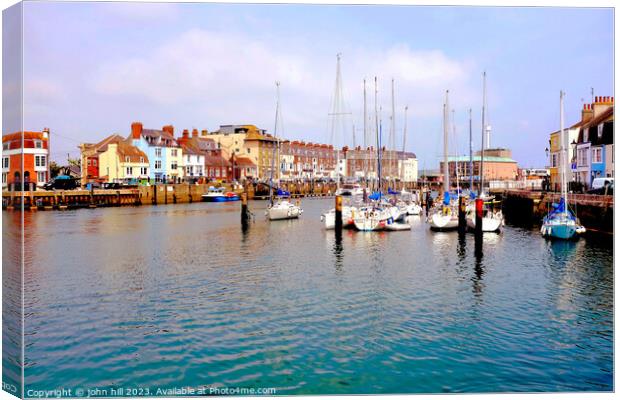 Weymouth Harbour and Marina, Dorset, UK. Canvas Print by john hill