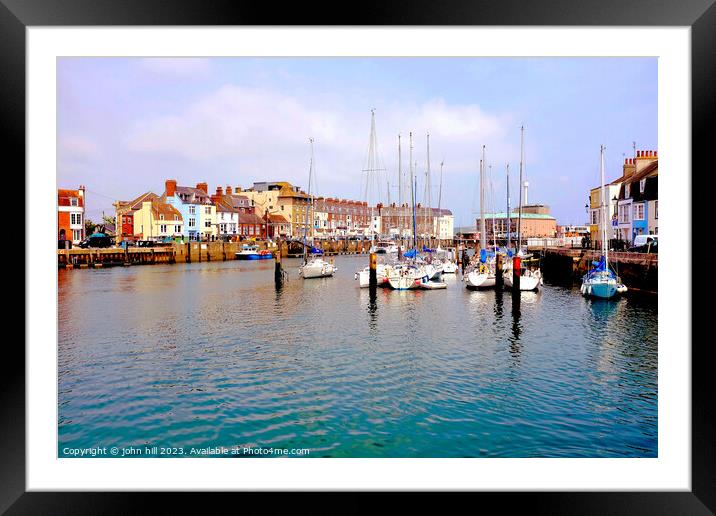 Weymouth Harbour and Marina, Dorset, UK. Framed Mounted Print by john hill