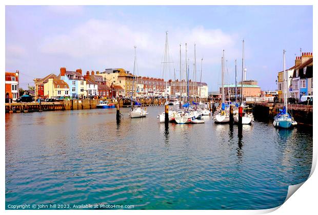 Weymouth Harbour and Marina, Dorset, UK. Print by john hill