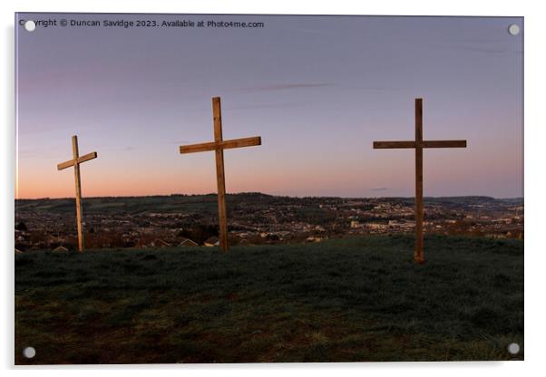 Easter sunset over Bath Acrylic by Duncan Savidge