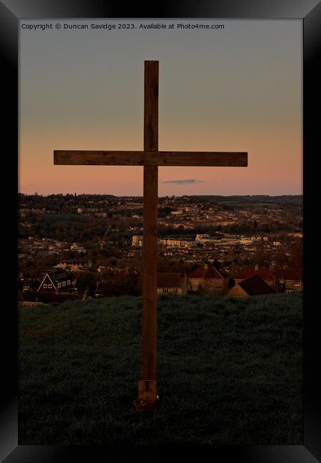 Easter Cross over Bath Framed Print by Duncan Savidge