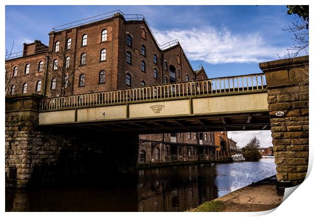 Rufford wharf on the Leeds to Liverpool canal Print by David French