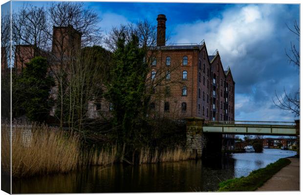 Rufford wharf on the Leeds to Liverpool canal  Canvas Print by David French