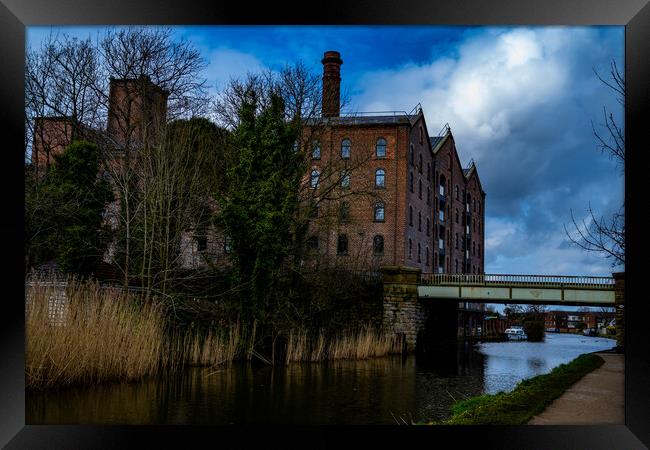 Rufford wharf on the Leeds to Liverpool canal  Framed Print by David French