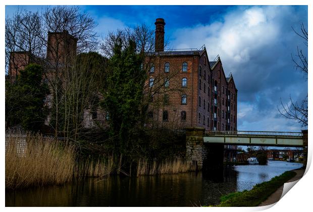Rufford wharf on the Leeds to Liverpool canal  Print by David French