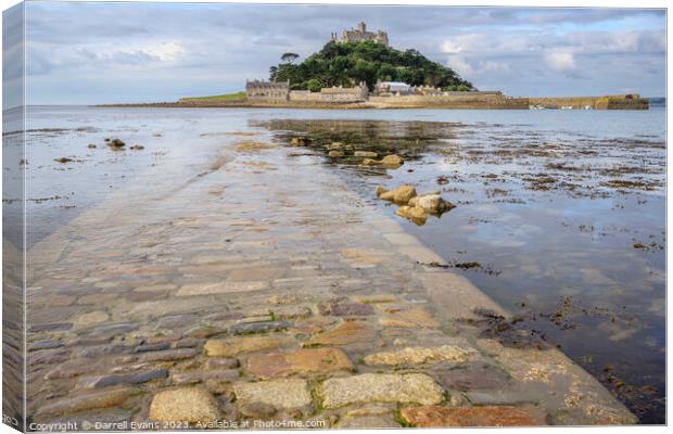 St Michael's Mount Submerged Causeway Canvas Print by Darrell Evans