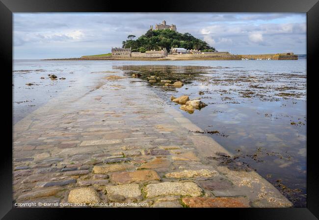 St Michael's Mount Submerged Causeway Framed Print by Darrell Evans