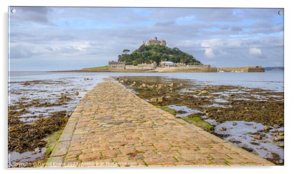 St Michael's Mount Causeway Acrylic by Darrell Evans