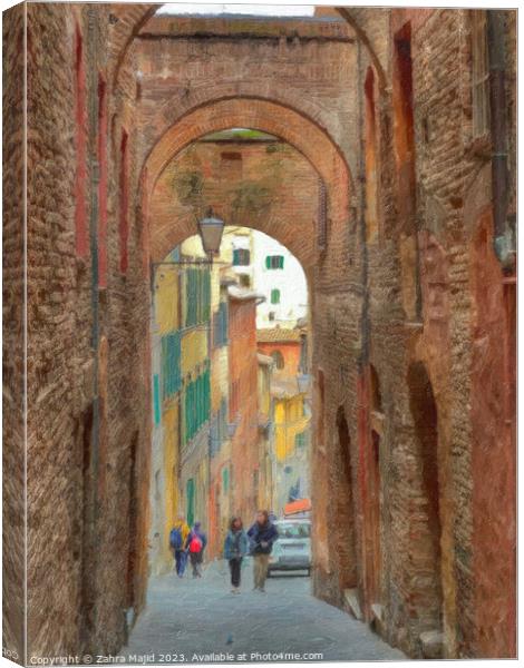 Sienna Italy Alley views Spring 2023 Canvas Print by Zahra Majid