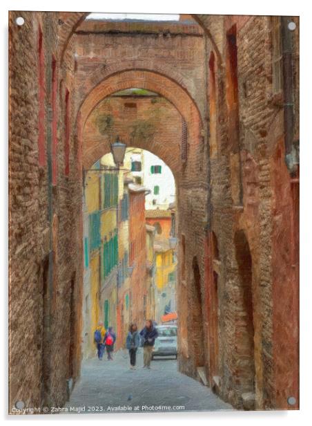Sienna Italy Alley views Spring 2023 Acrylic by Zahra Majid