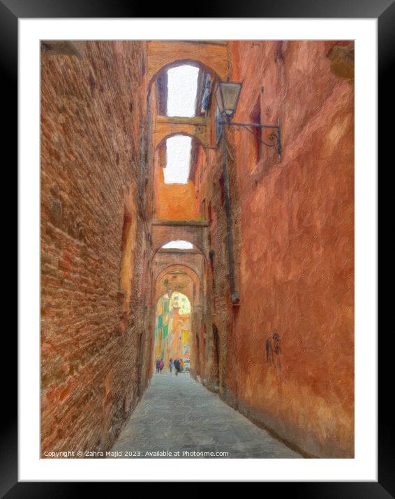 Sienna Italy alley walks Framed Mounted Print by Zahra Majid