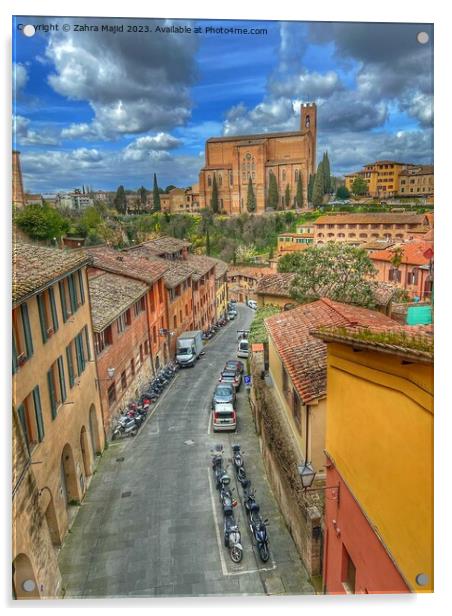 views from Sienna Italy Acrylic by Zahra Majid