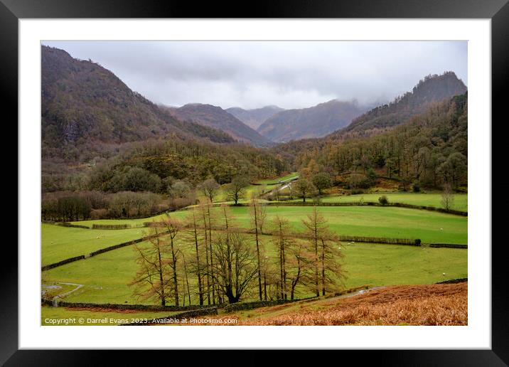 Down the Valley from Grange Framed Mounted Print by Darrell Evans