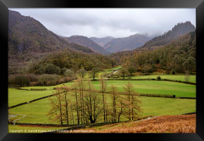 Down the Valley from Grange Framed Print by Darrell Evans