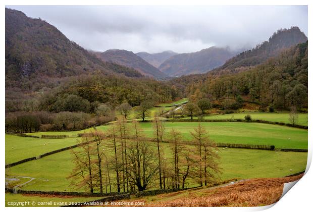 Down the Valley from Grange Print by Darrell Evans