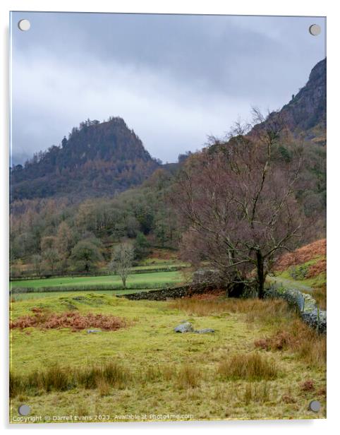 Grange to Castle Crag Acrylic by Darrell Evans