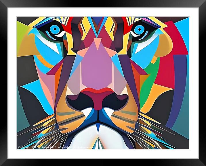 Majestic Lion King Framed Mounted Print by Luigi Petro
