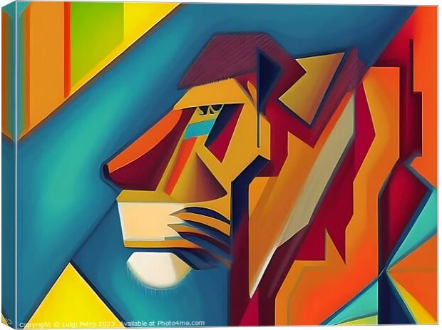 Roar of the Abstract Lion Canvas Print by Luigi Petro