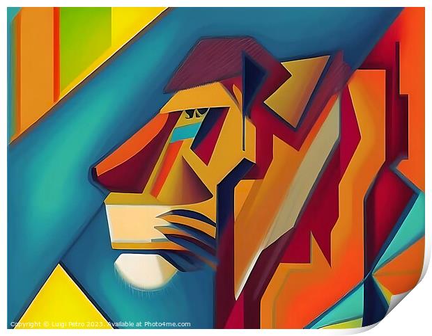 Roar of the Abstract Lion Print by Luigi Petro