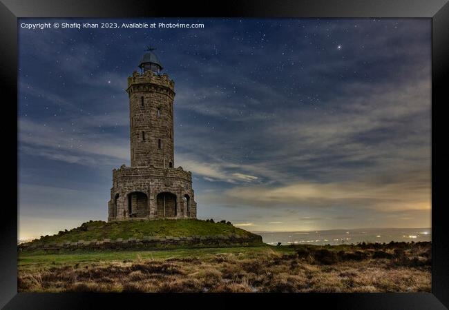 Darwen Tower at Night Time (Starry Night) Framed Print by Shafiq Khan