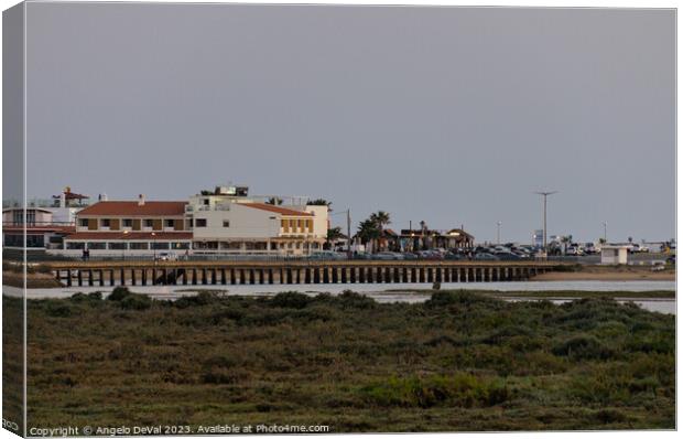 To Faro Beach Bridge  Canvas Print by Angelo DeVal