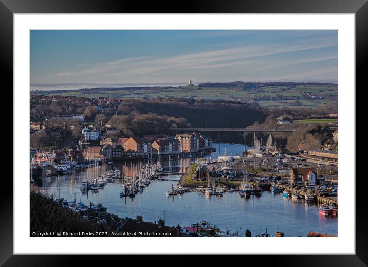 Whitby harbour and beyond! Framed Mounted Print by Richard Perks
