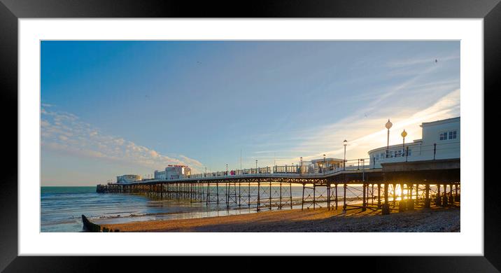 Worthing Pier Sunset Framed Mounted Print by Clive Eariss